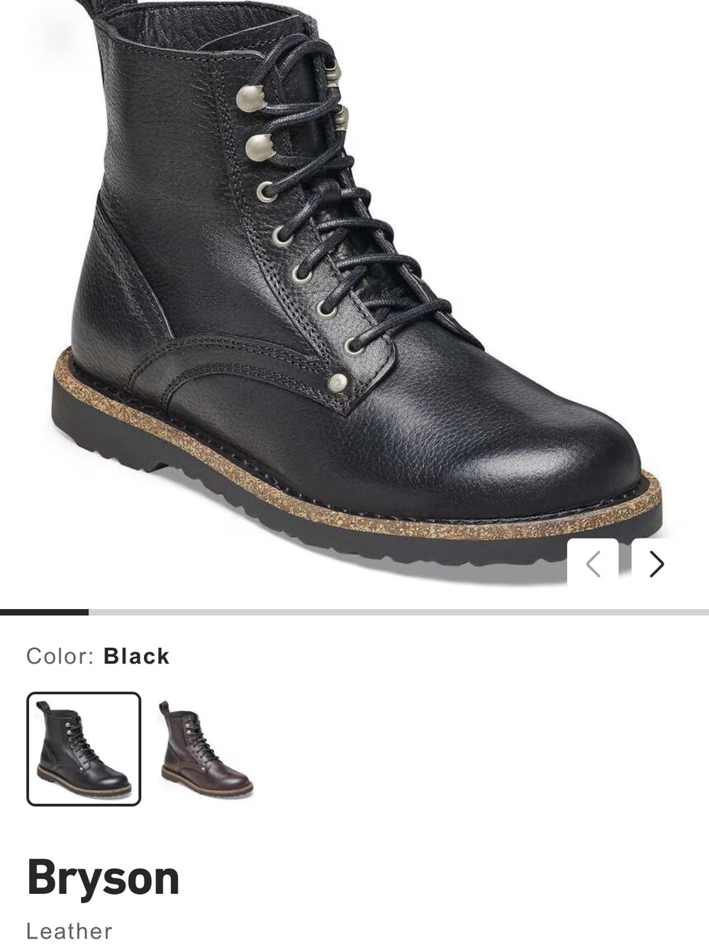 Birkenstock Bryson Black Leather Lace-Up Boot